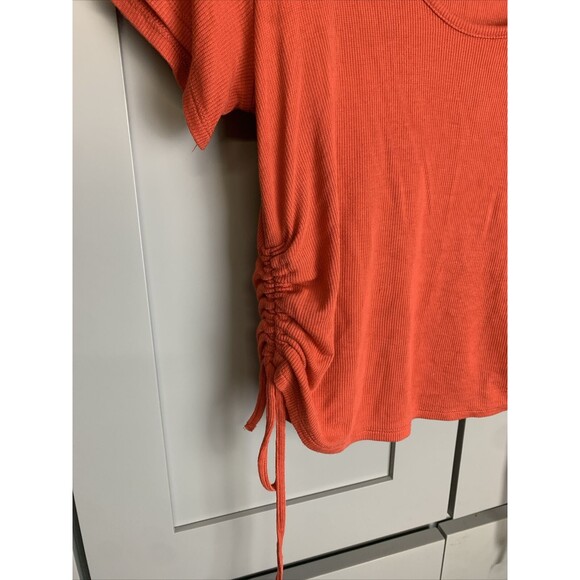 Marine‎ Layer Lexi Crop Tank Top Shirt Womens Small Coral Short Sleeve Coastal - Picture 3 of 6